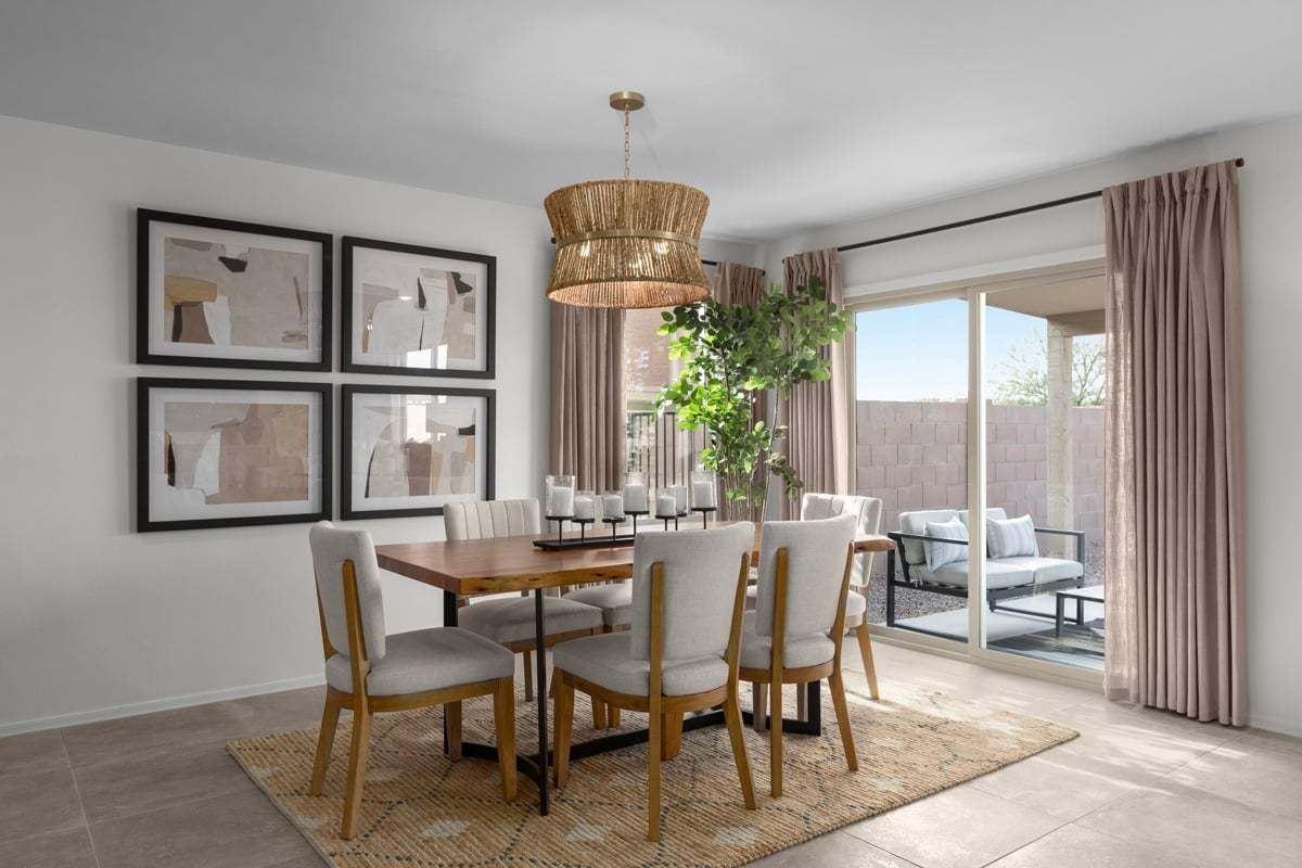 Plan 1708 Modeled - Dining area with upgraded lighting