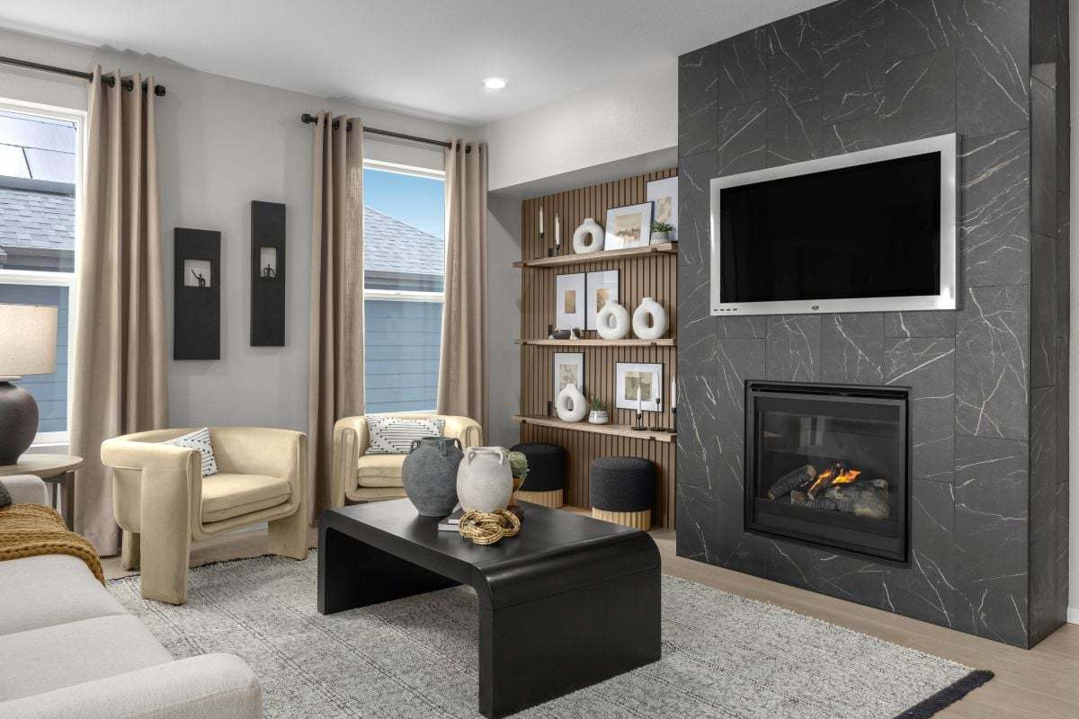 Plan 2390 Modeled - Fireplace at great room