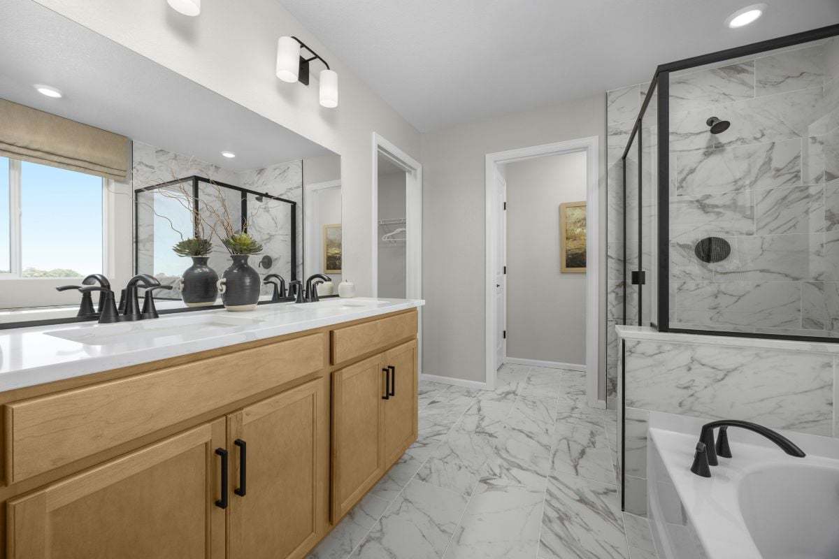 Plan 2390 Modeled - Dual-sink vanity at primary bath