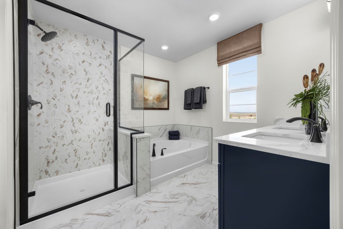 Plan 2138 Modeled - Tub and separate shower at primary bath