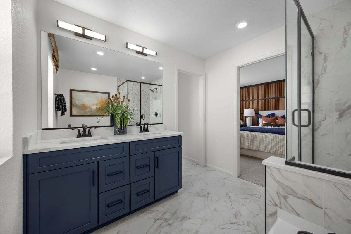 Plan 2138 Modeled - Dual-sink vanity at primary bathroom