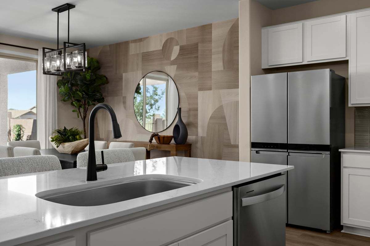 Plan 1998 Modeled - Kitchen island with upgraded faucet