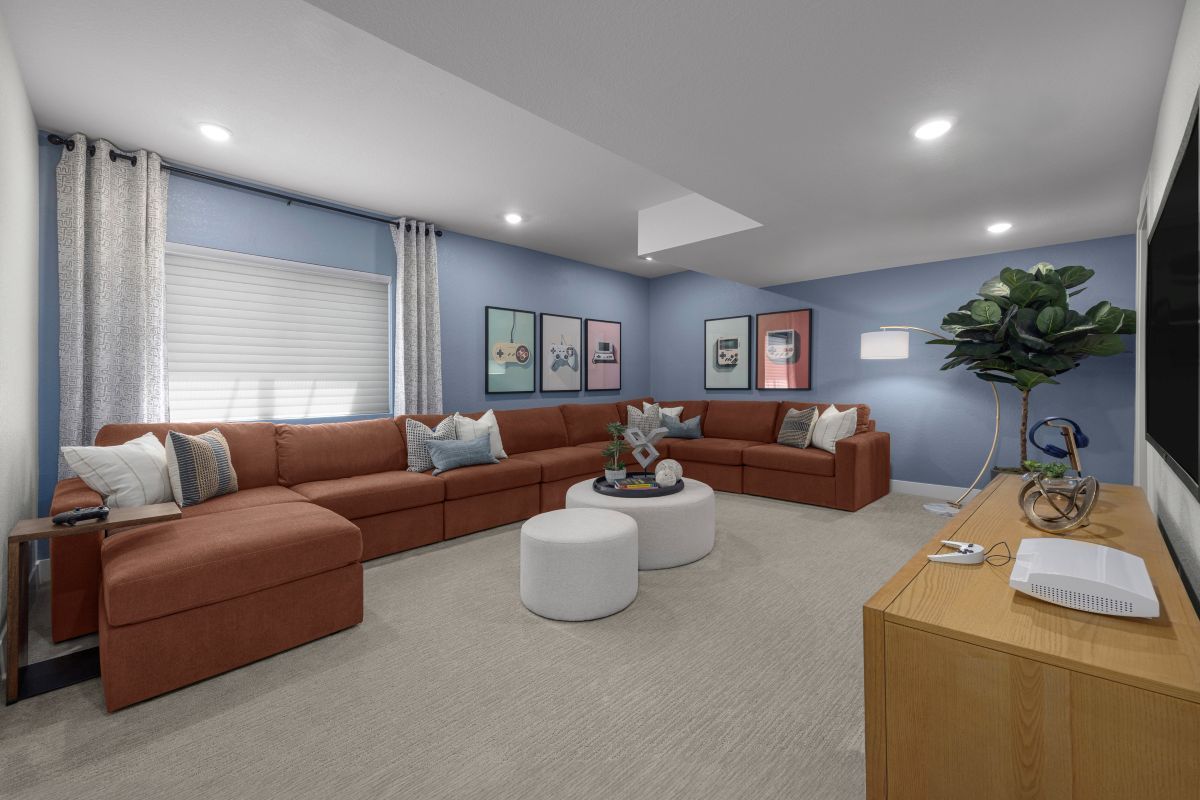 Plan 1886 Modeled - Basement recreation room