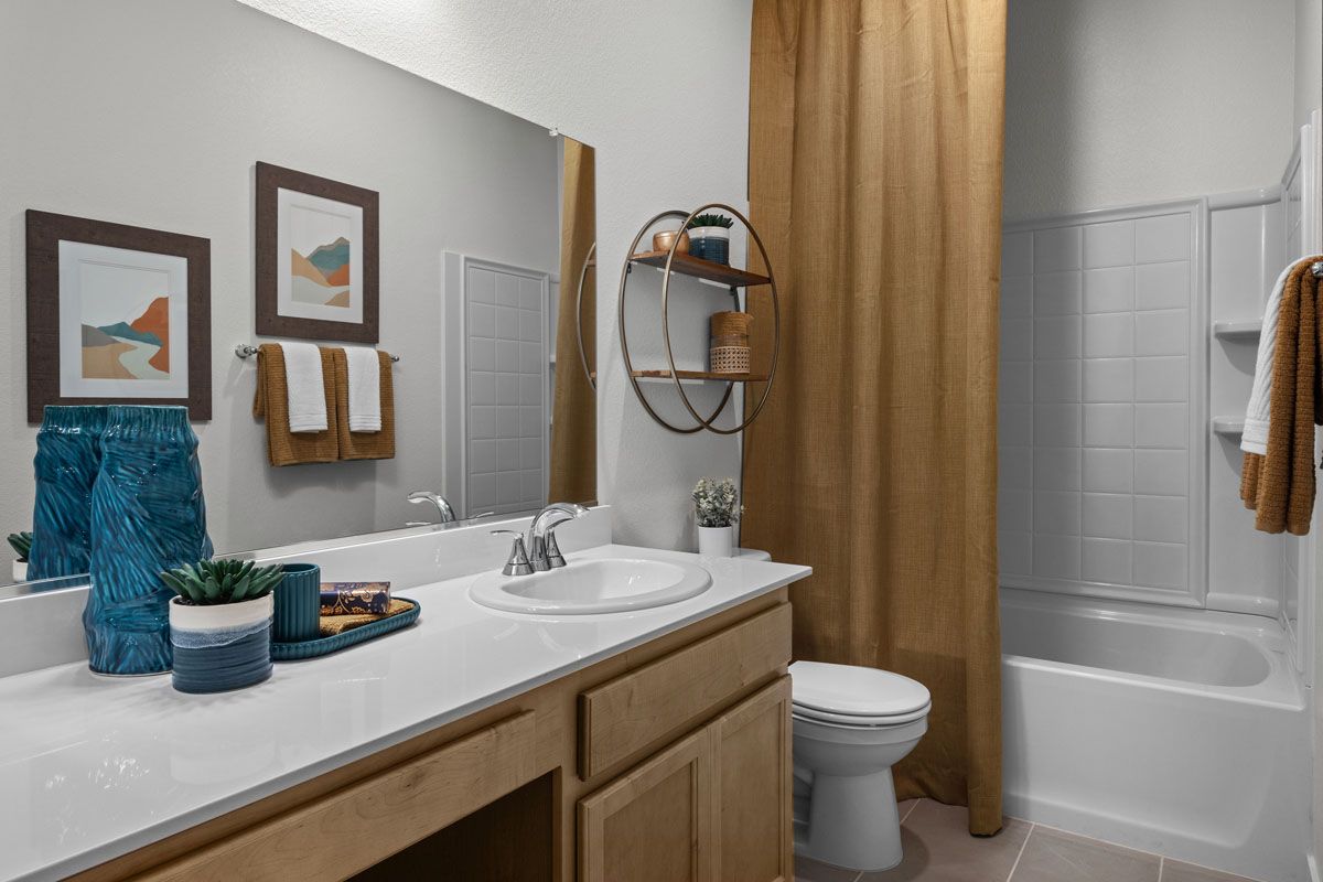 Plan 1552 Modeled - Solid-surface countertops at bath 2