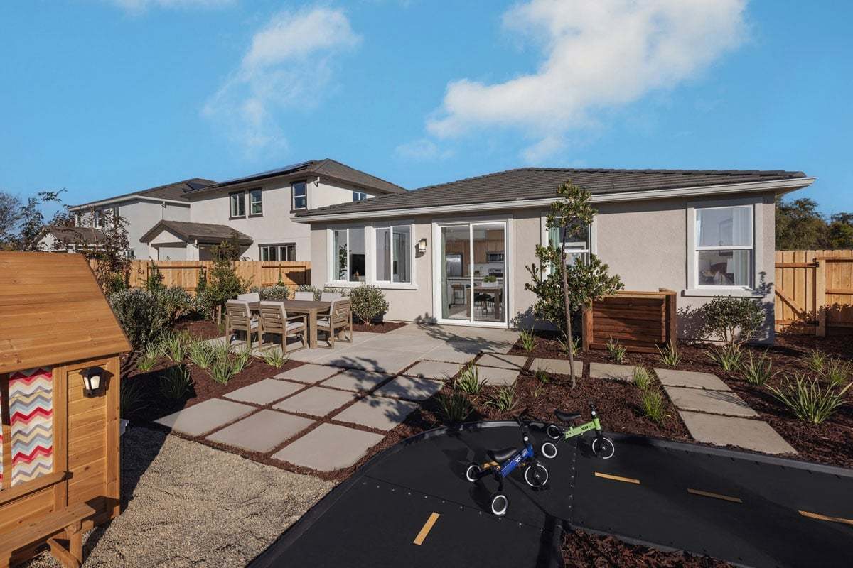 Plan 1552 Modeled - 8-ft. sliding glass door access to backyard