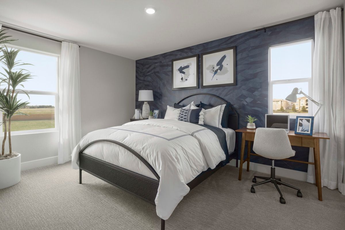 Plan 1787 Modeled - Spacious secondary bedrooms