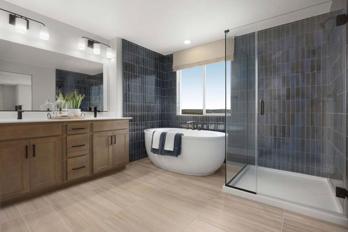 Plan 1787 Modeled - Tub and separate shower at primary bath