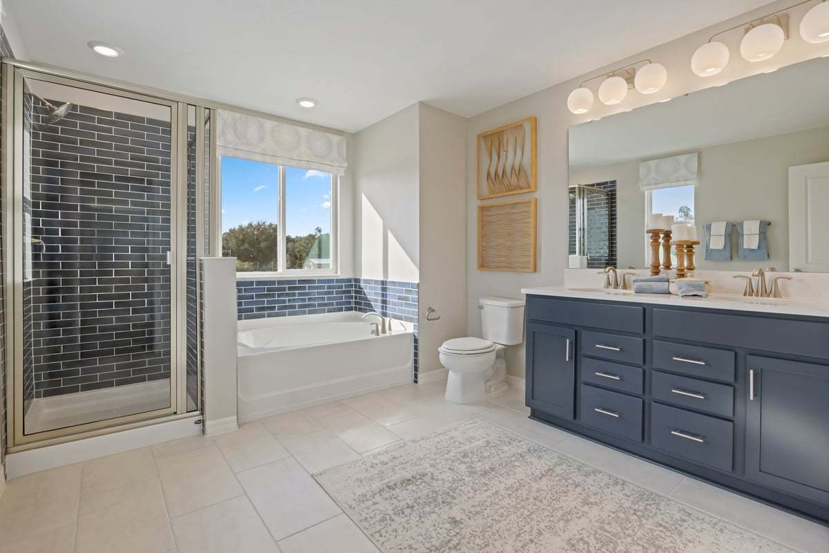 Plan 2566 Modeled - Tub and separate shower at primary bath