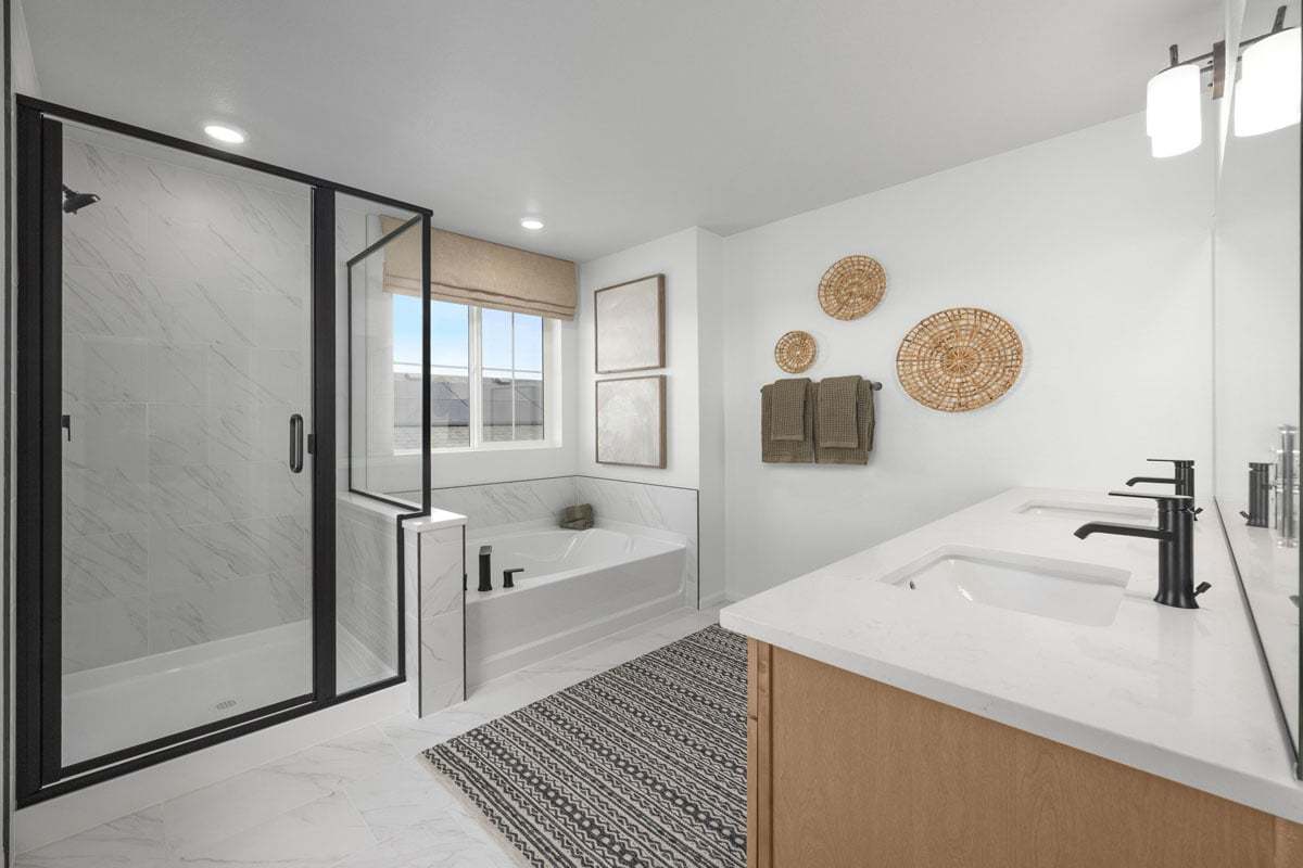 Plan 2651 Modeled - Tub and separate shower at primary bath