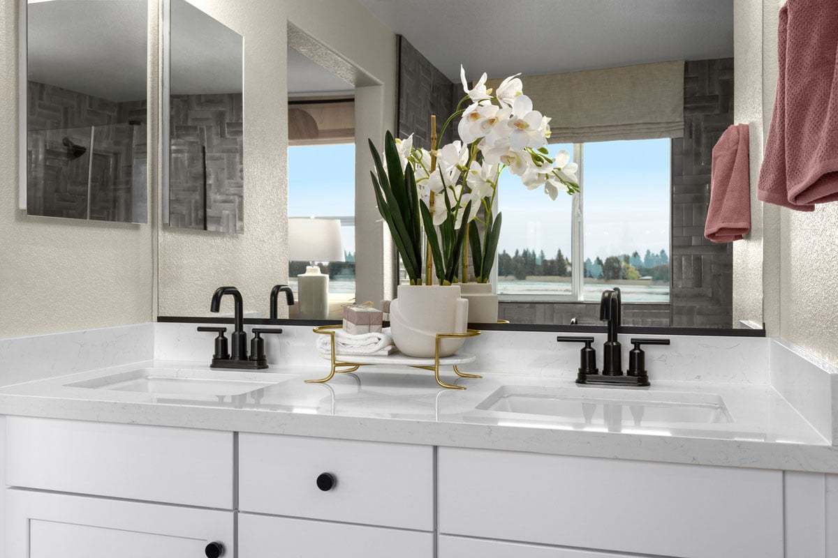 Plan 2390 Modeled - Dual-sink vanity at primary bath