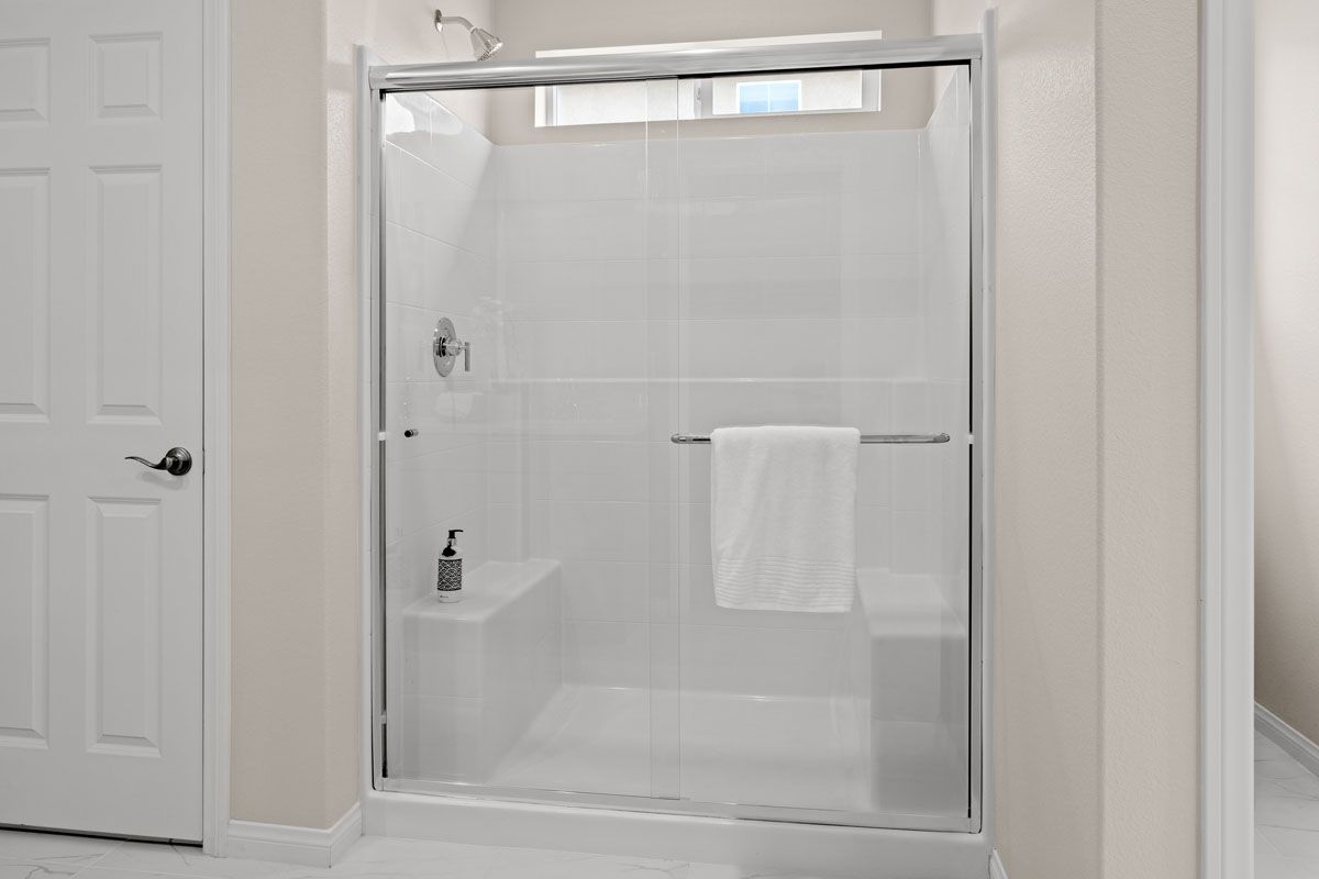 Plan 2322 Modeled - Optional linen closet and walk-in shower at primary bath