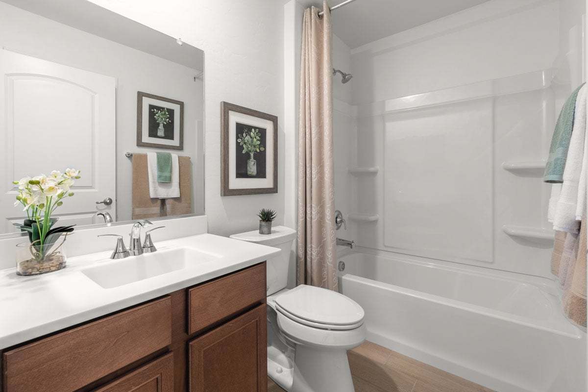 Plan 1383 - Poplar vanity cabinets at bath 2