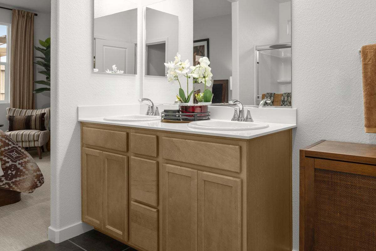 Plan 2035 Modeled - Dual-sink vanity at primary bath