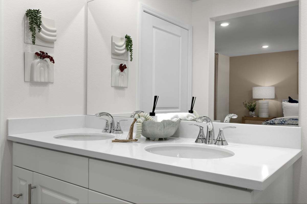 Plan 1503 Modeled - Dual-sink vanity at primary bath