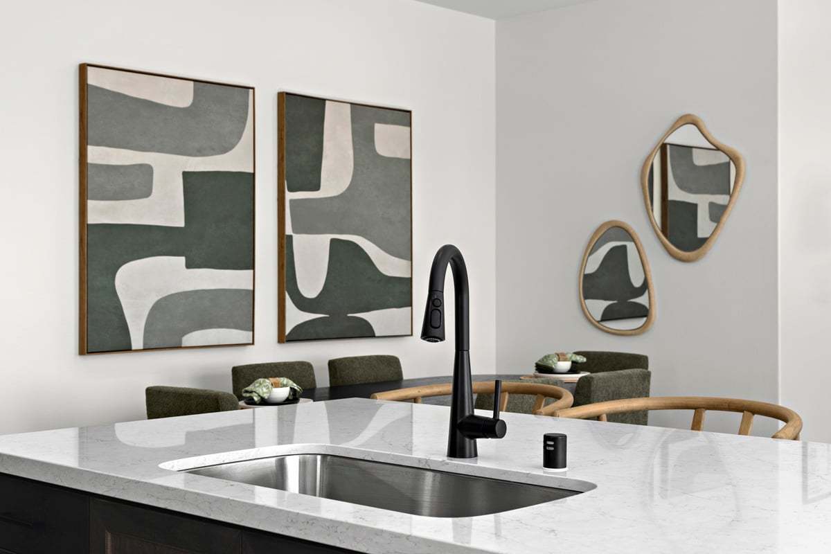 Plan 1640 Modeled - Optional matte black kitchen faucet