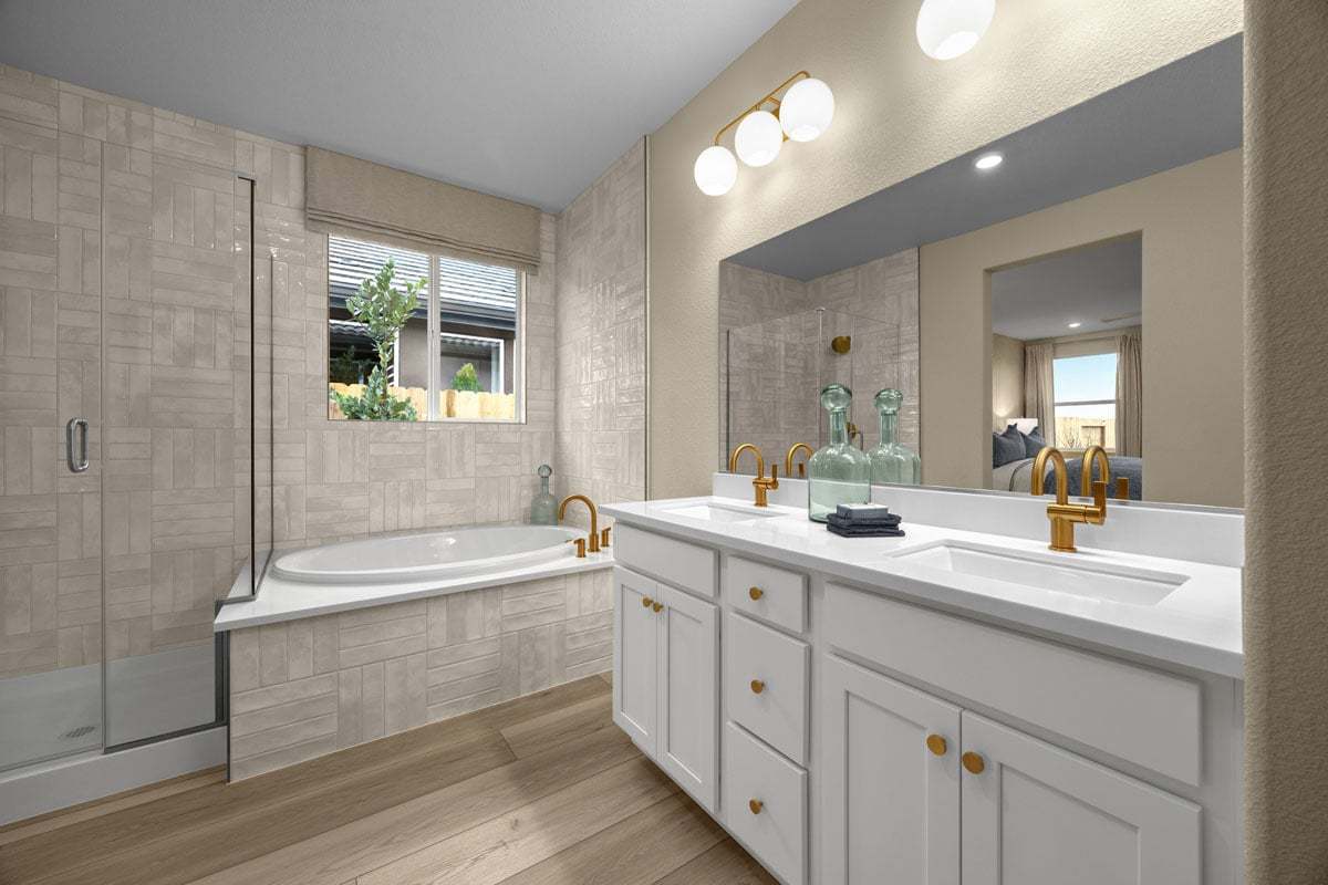 Plan 2321 Modeled - Separate tub and walk-in shower at primary bath