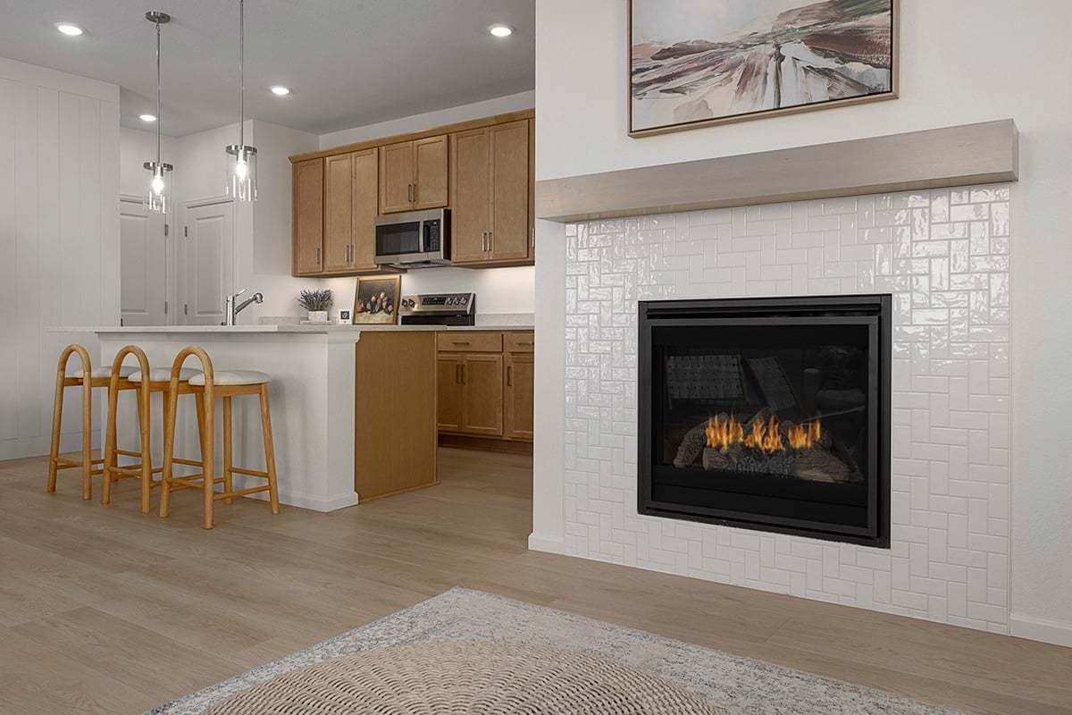Plan 1672 Modeled - Gas fireplace at great room