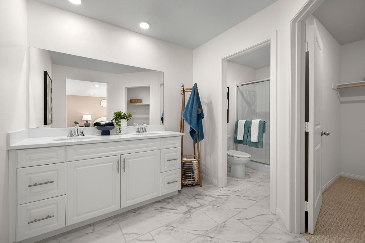 Plan 1616 Modeled - Dual-sink vanity at primary bath