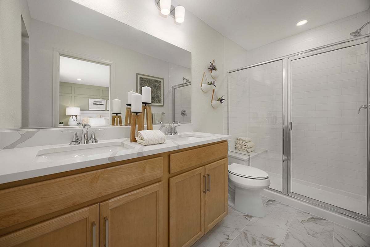 Plan 1672 Modeled - Dual-sink vanity at primary bath
