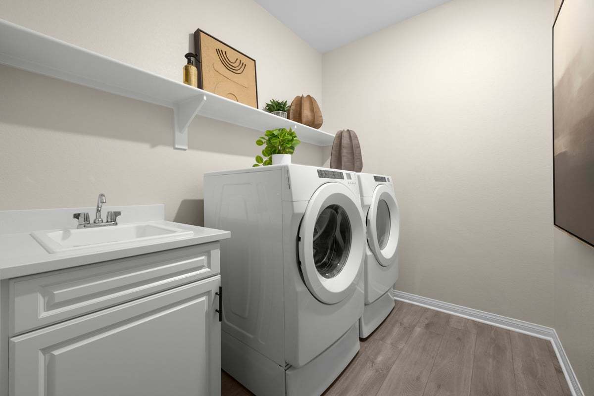 Plan 2083 Modeled - Optional sink and lower cabinets at laundry room