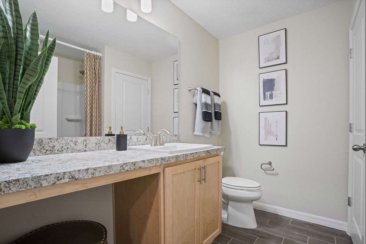 Plan 1707 Modeled - Vanity with knee space at bath 2