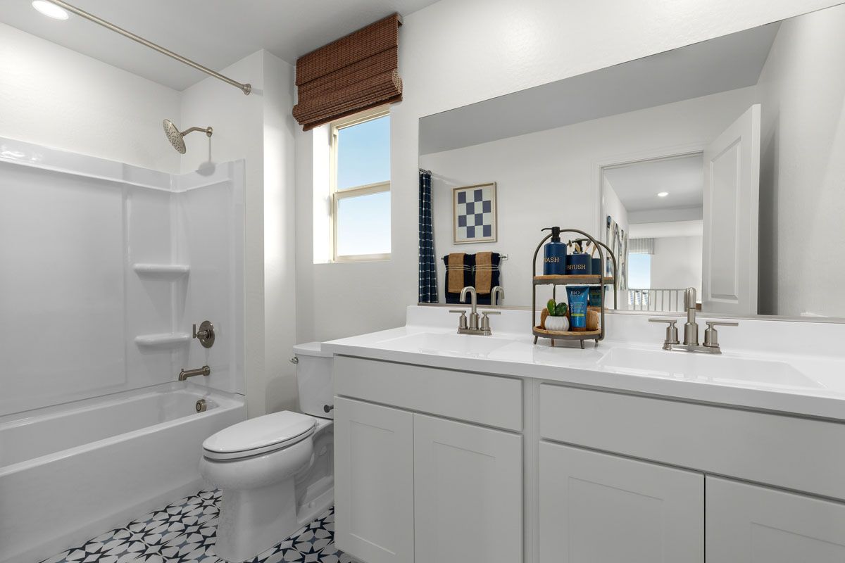 Plan 2373 Modeled - Dual-sink vanity at bath 2