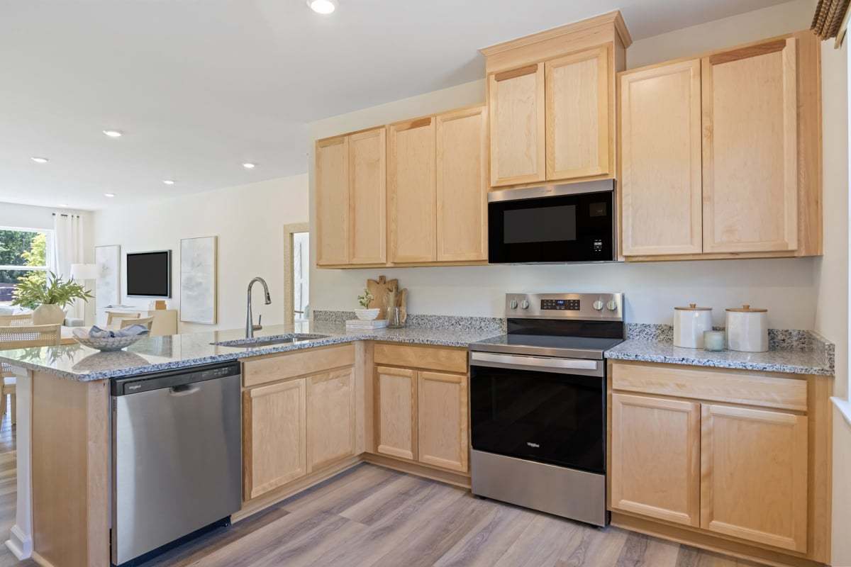 Plan 1466 Modeled - Stained birch cabinets