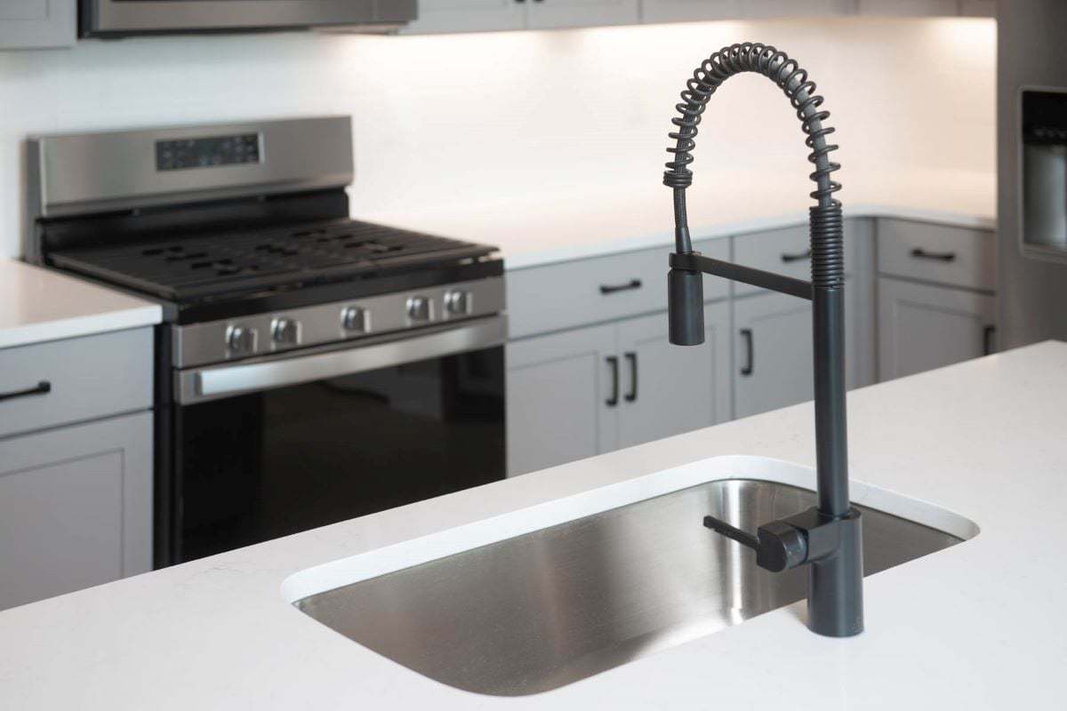 Plan 1429 Modeled - Kitchen sink and faucet