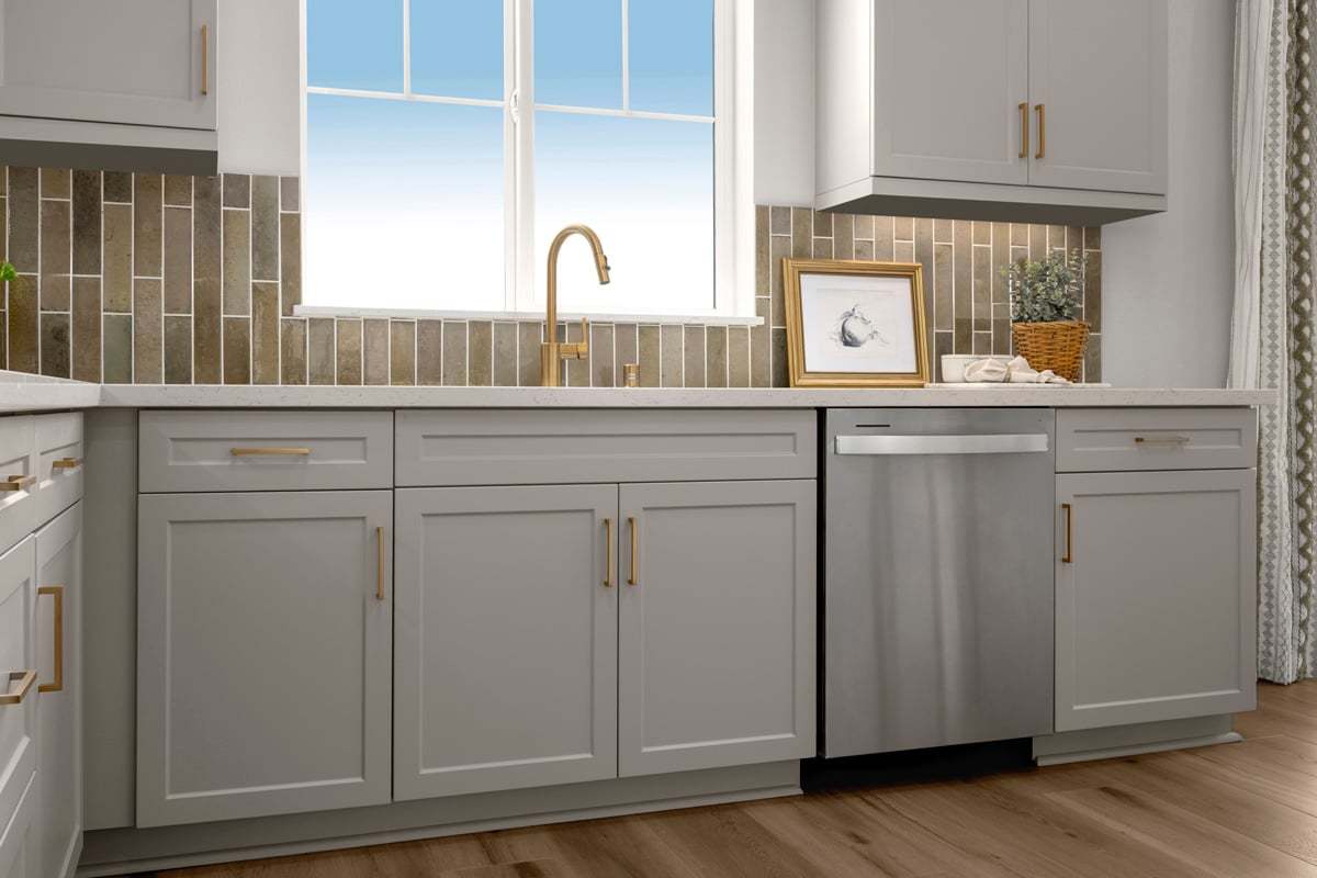 Plan 2256 Modeled - Optional light tan thermofoil cabinets