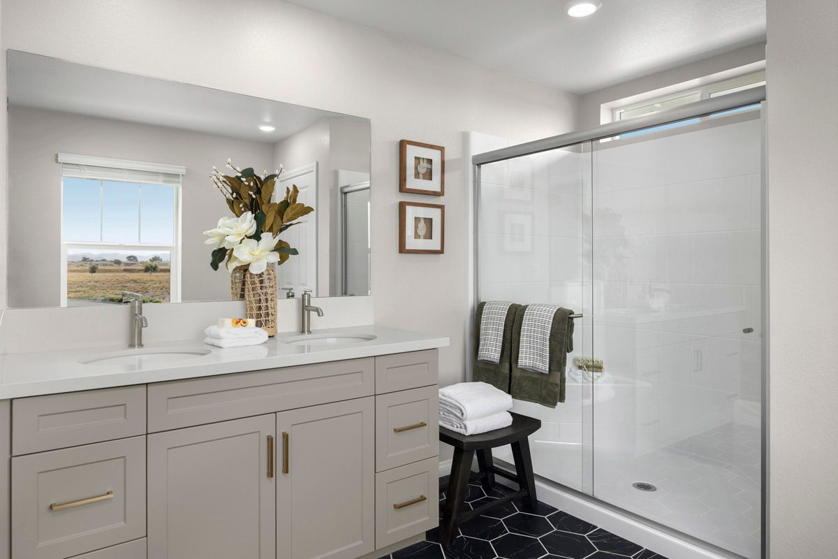 Plan 2256 Modeled - Dual-sink vanity at primary bath