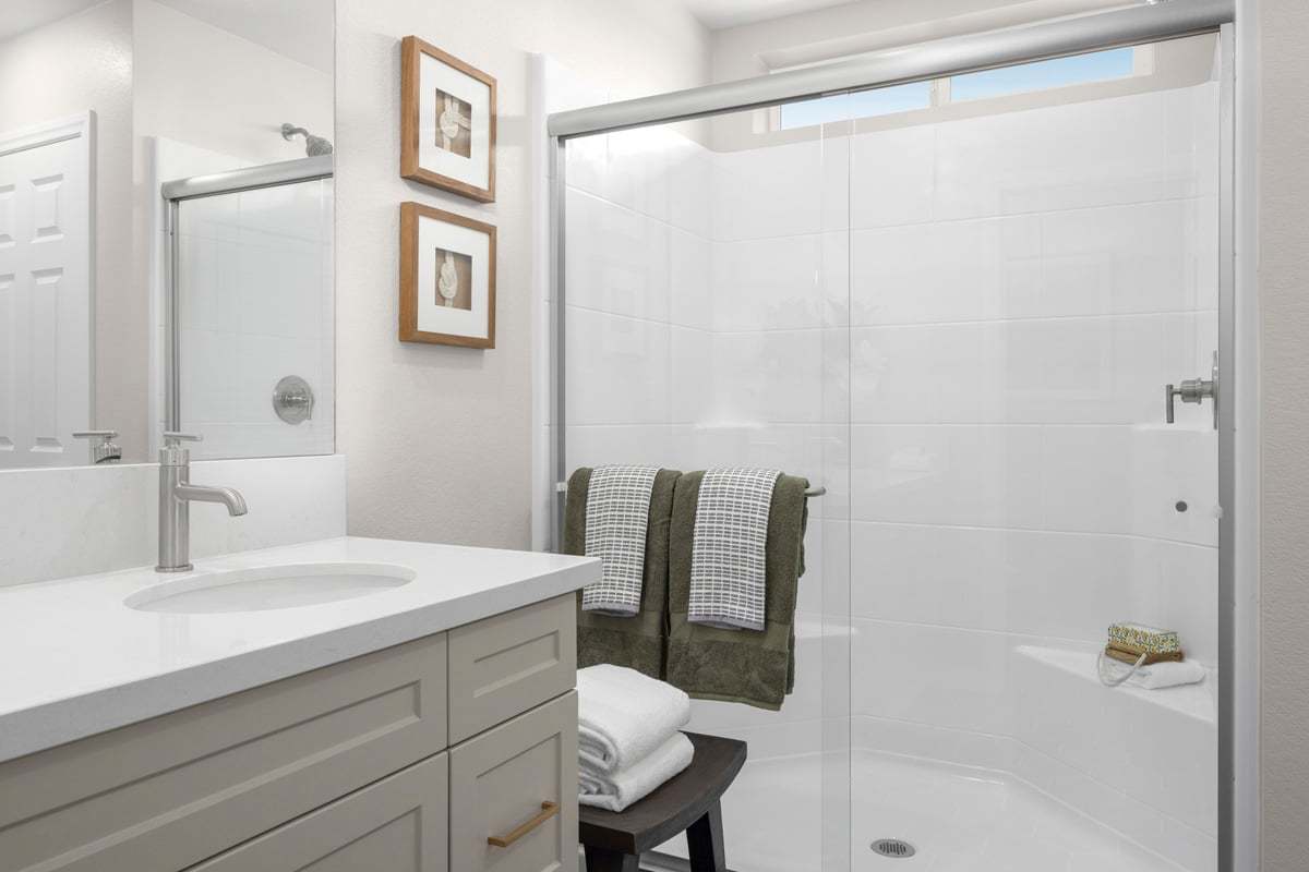 Plan 2256 Modeled - Walk-in shower at primary bath