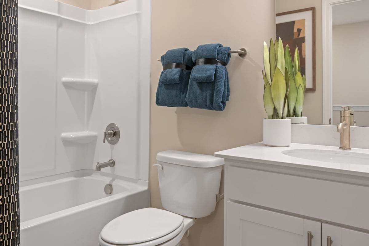 Plan 1445 Modeled - Tub/shower combination at bath 2