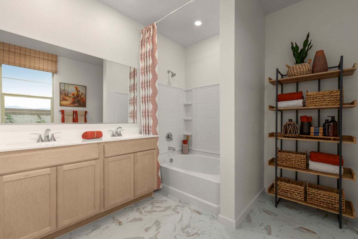 Plan 2128 Modeled - Dual-sink vanity at primary bath
