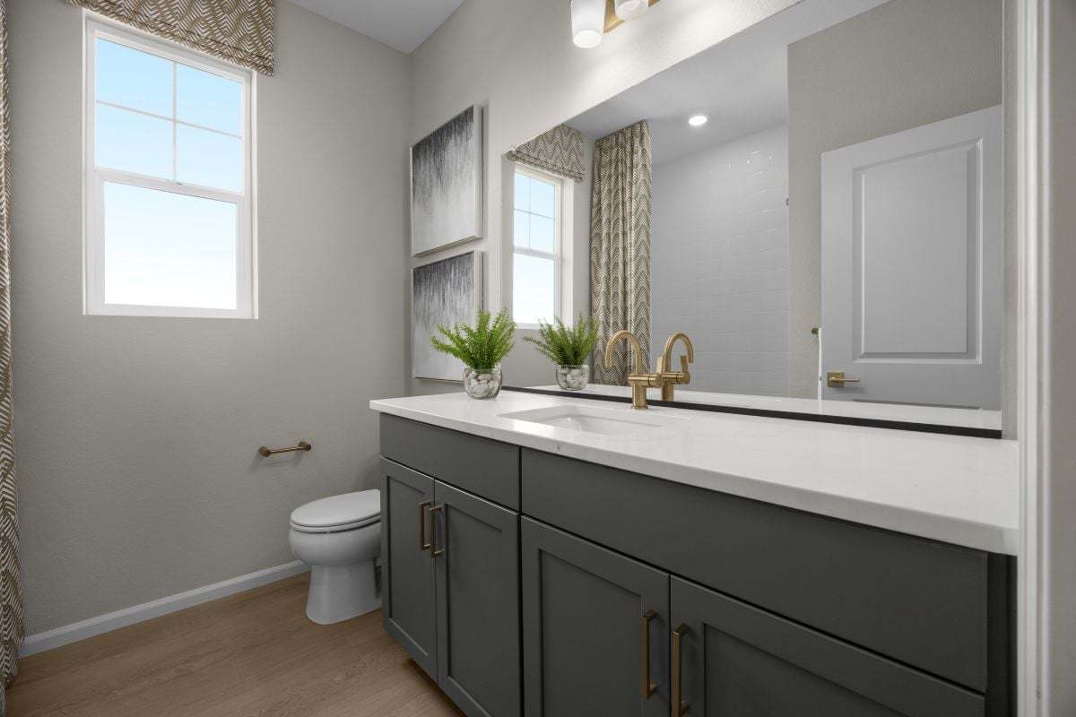 Plan 1942 Modeled - Extended vanity at bath 2