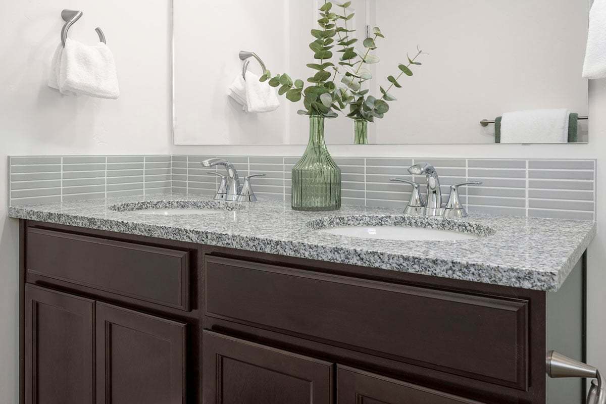 Plan 1382 Modeled - Dual-sink vanity at primary bath