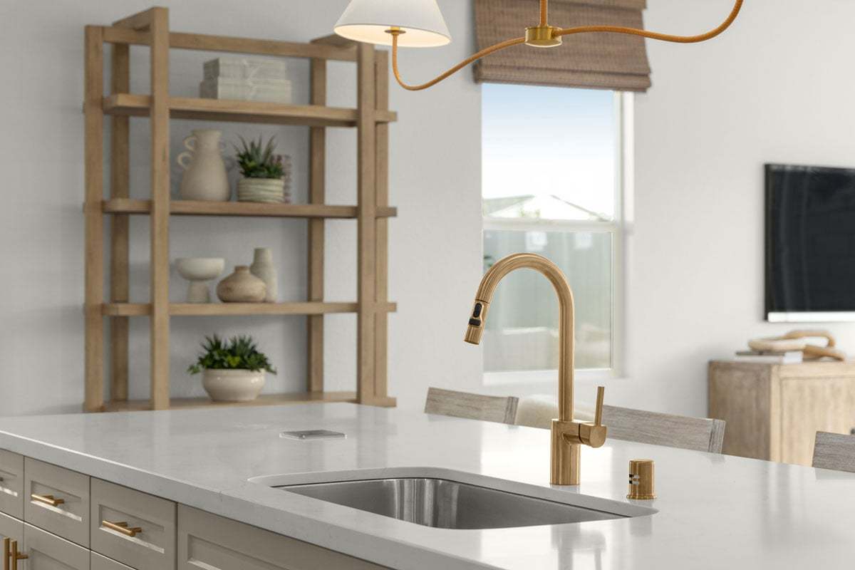 Plan 2195 Modeled - Optional gold kitchen faucet