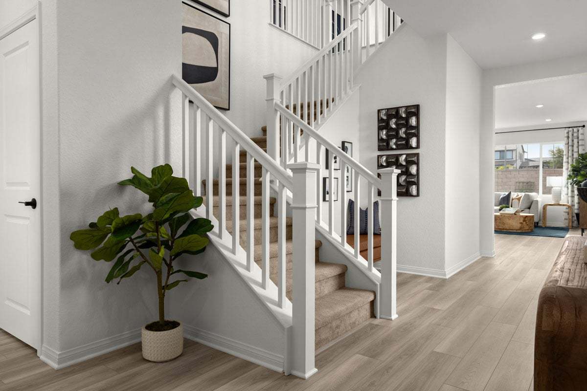 Plan 2543 Modeled - Optional open picket stair rail system