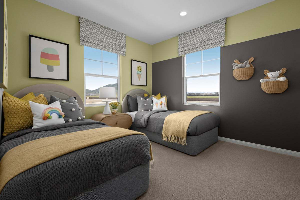 Plan 1510 Modeled - Spacious secondary bedrooms