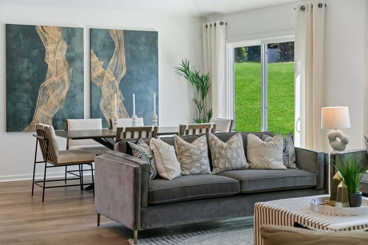 Plan 1582 Modeled - Formal dining and living room