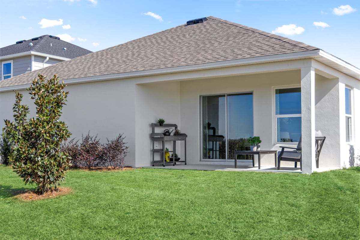 Plan 1989 Modeled - Covered patio