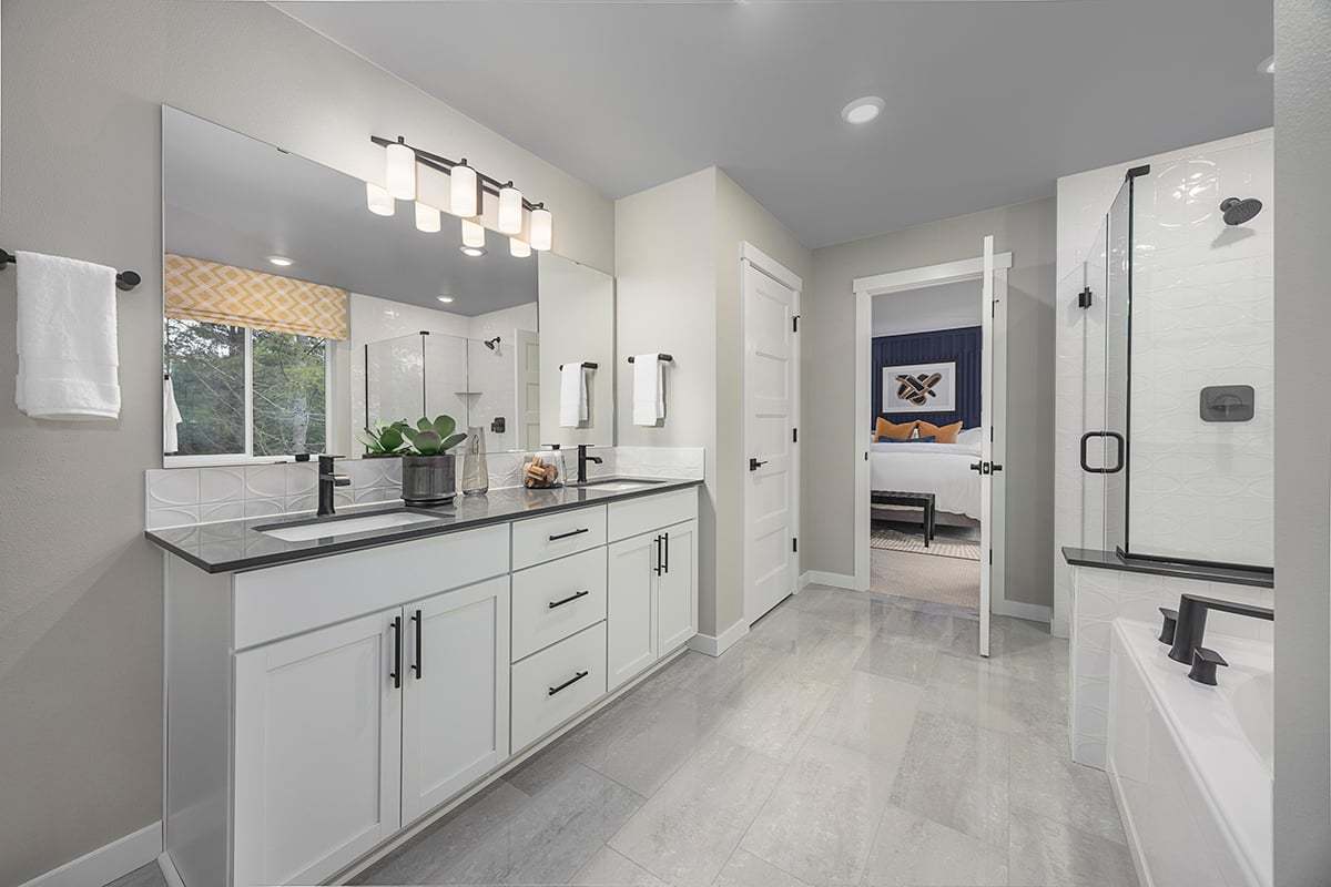 Plan 2565 Modeled - Tile flooring at primary bath