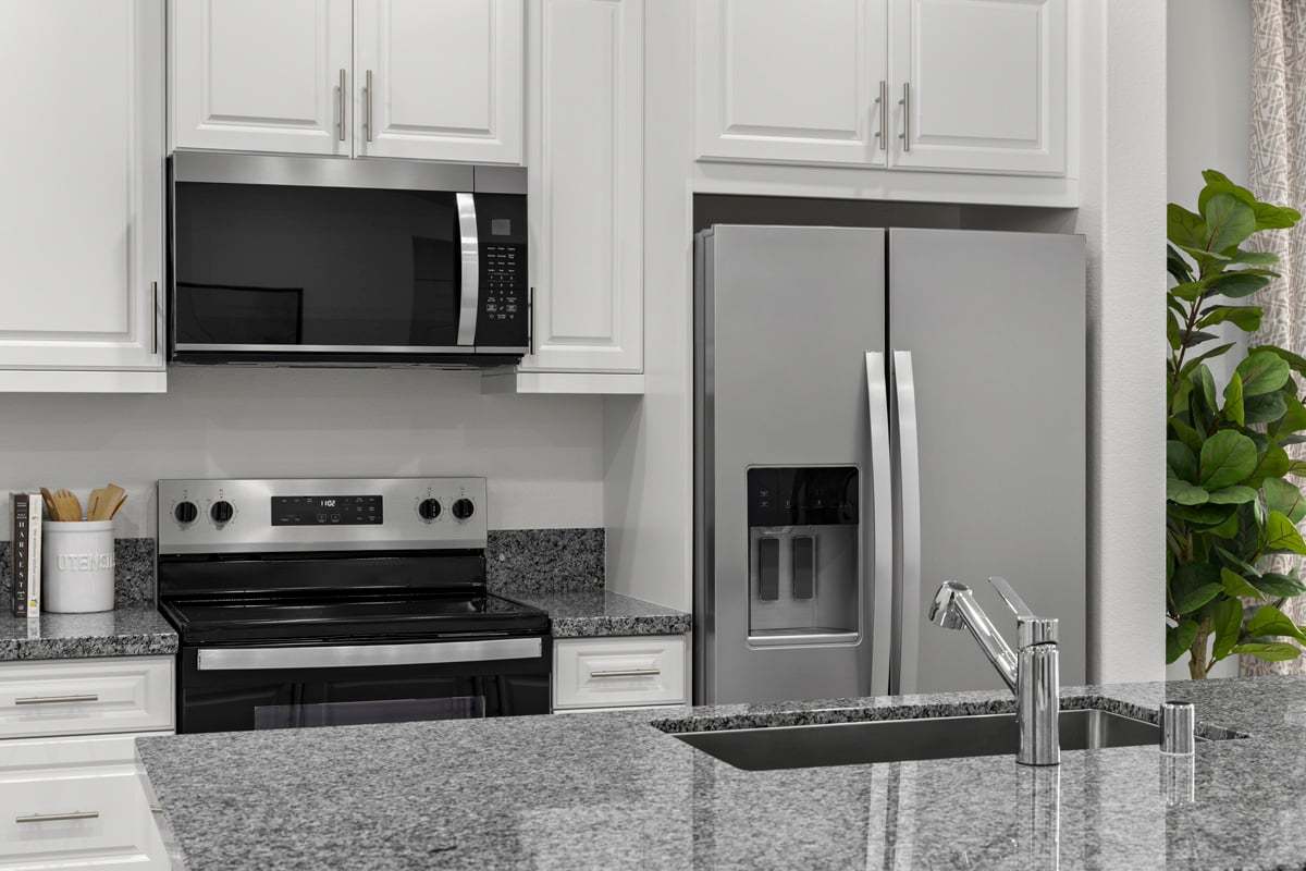 Plan 2076 Modeled - Stainless steel kitchen appliances