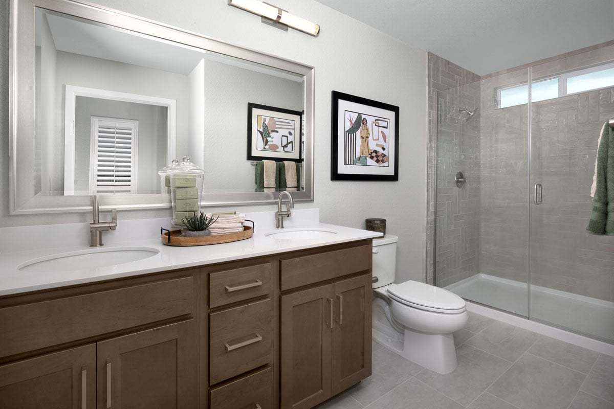 Plan 1652 Modeled - Dual-sink vanity at primary bath