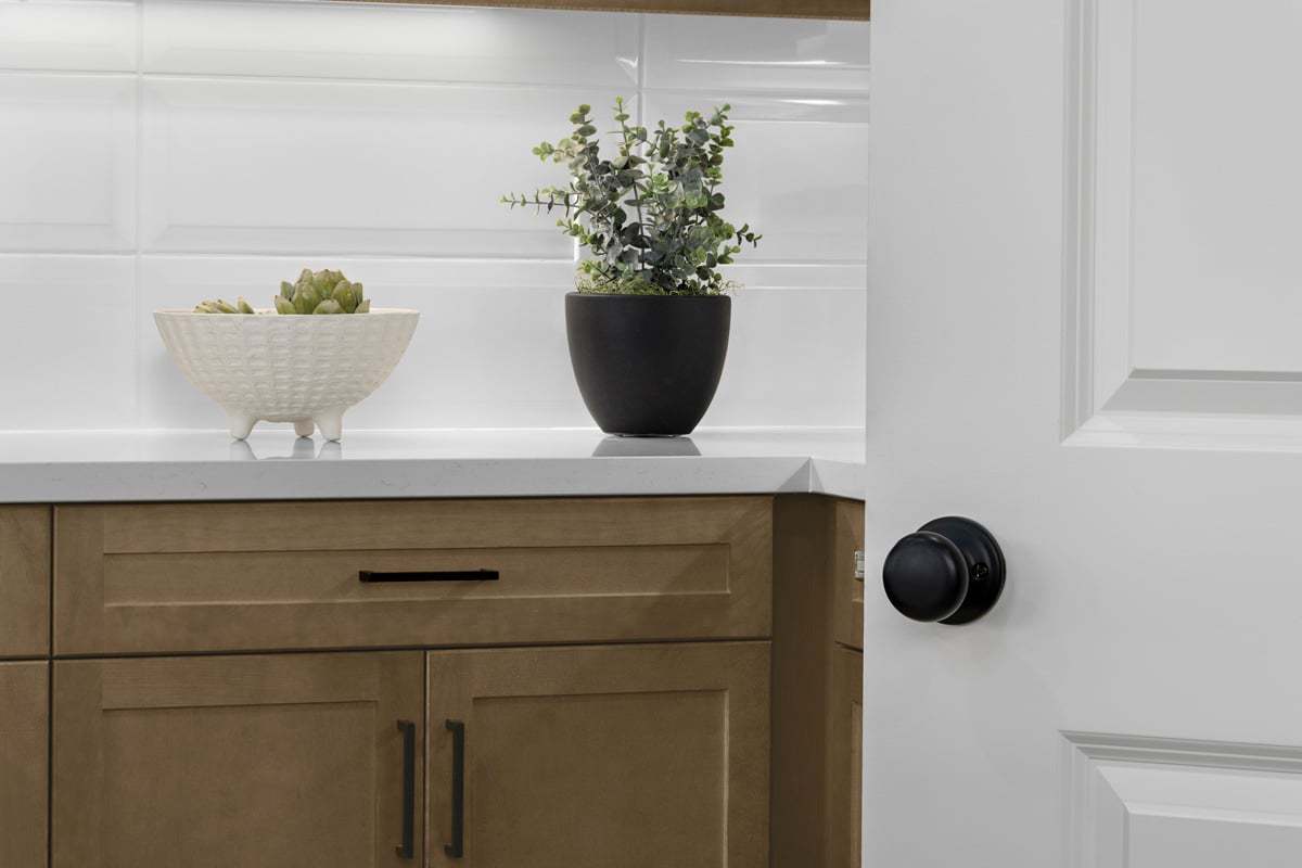 Plan 2325 Modeled - Optional matte black door and cabinet hardware