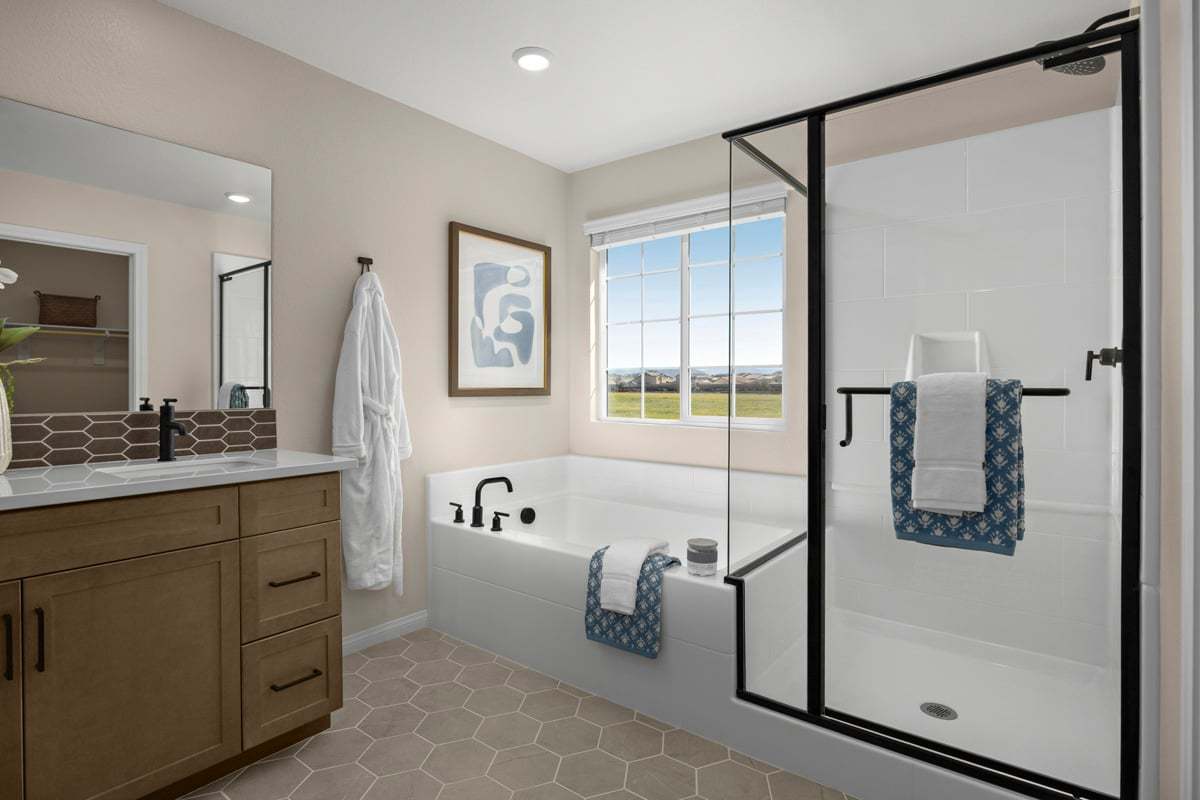 Plan 2325 Modeled - Optional tub and separate shower at primary bath