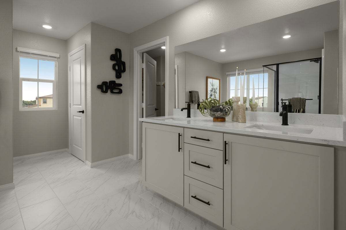 Plan 2613 Modeled - Optional matte black fixtures at primary bath
