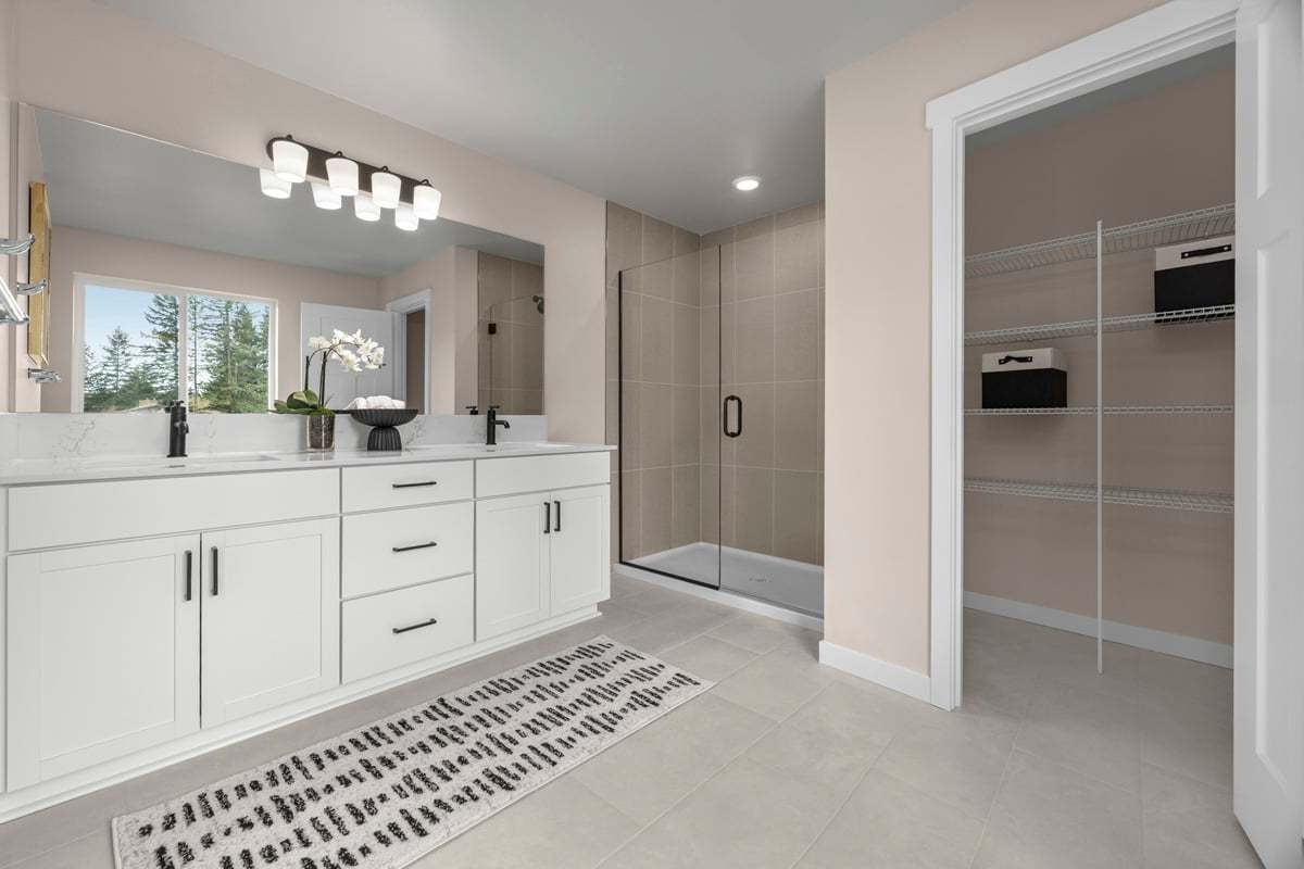 Plan 2350 Modeled - Dual-sink vanity at primary bath