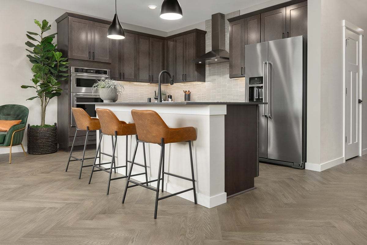 Plan 1860 Modeled - Engineered wood flooring at kitchen