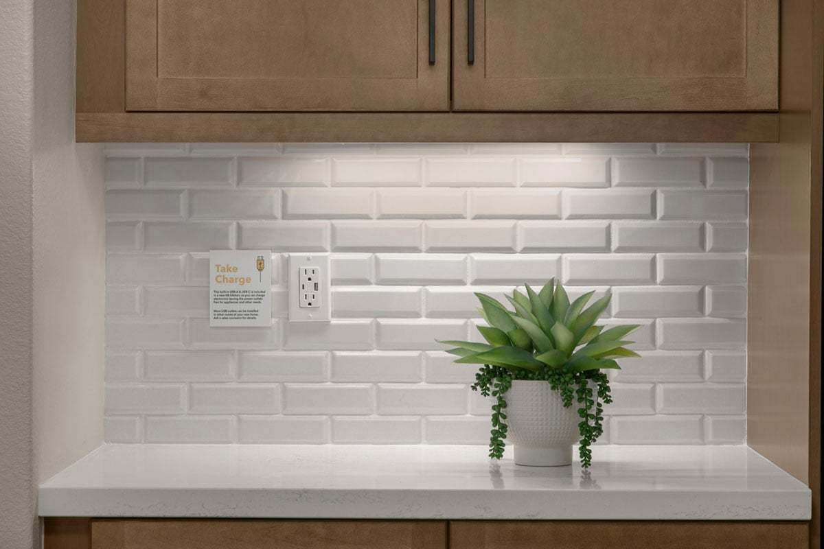 Plan 2026 Modeled - USB-A and USB-C charging receptacle at kitchen