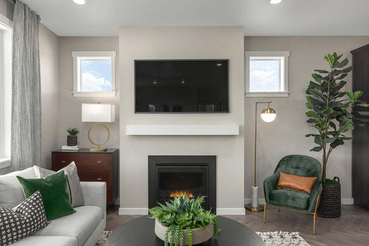 Plan 1860 Modeled - Gas fireplace at great room